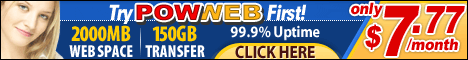 PowWeb Web Site Hosting ›› Just $7.77 per month ~ FTP, MySQL, Perl, Statistics & More